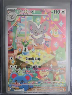 Pokemon TCG Cinccino 183/162 Illustration Rare Holo SV05 Temporal Forces - Image 1