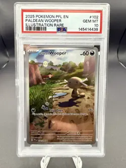PSA 10 - Pokemon 2025 Phantasmal Flames Illustration Rare Paldean Wooper 102/094 - Image 1