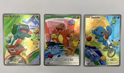 Pokemon TCG First Partner Illustration Collection Series 1 Kanto Gen 1 Starters - Image 1