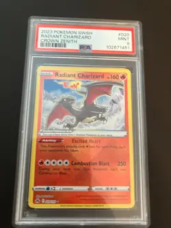 PSA 9 2023 Pokemon SWSH Radiant Charizard 020/159 CROWN ZENITH #20 MINT Graded - Image 1
