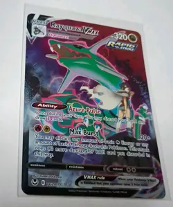 Pokemon Rayquaza VMAX Ultra Rare Full Art Holo TG20/TG30 Silver Tempest Ishikawa - Image 4