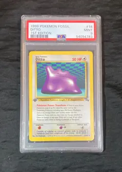 Ditto Fossil 1st Edition PSA 9 Mint Pokemon 1999 - Image 1