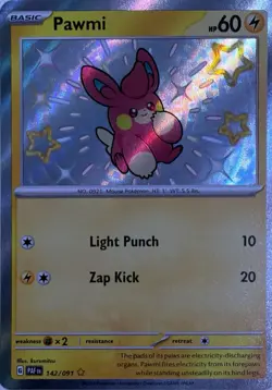 Pokemon TCG Pawmi 142/091 Paldean Fates - Image 1