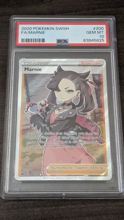 MARNIE 2020 Pokemon #200/202 PSA 10 GEM MINT Sword & Shield Full Art Rare Slab! - Image 1