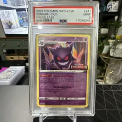 2022 Pokemon SwSh BSP Lost Origin Prerelease #241 Gengar Holo PSA Mint 9 - Image 1