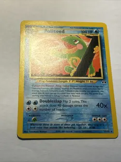 2001 Pokemon TCG Neo Discovery POLITOED #27/75 Non Holo Rare Card Vintage NM - Image 3