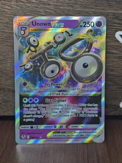 Unown Vstar 066/195 Silver Tempest HOLO Pokemon Card Sword And Shield 2022 NM - Image 1