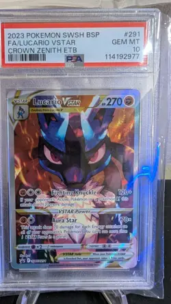 Lucario VSTAR SWSH291 Sword & Shield Promo Card Holo PSA 10 - Image 1