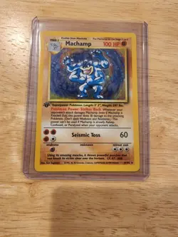Machamp 1st Edition Holo Base Set Unlimited 8/102 WOTC Pokemon Trading Card - Image 1
