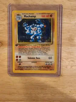Machamp 1st Edition Holo Base Set Unlimited 8/102 WOTC Pokemon Trading Card - Image 2