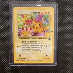 Birthday Pikachu 24 Celebrations NM 25th Anniversary Black Star Promo Pokemon - Image 1
