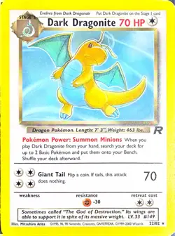 Pokemon Dark Dragonite 22/82 Team Rocket Non Holo Rare WOTC LP Good Condition! - Image 3