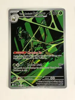 Pokemon TCG Destined Rivals Alt Art Team Rocket's Spidops 187/182 Near Mint - Image 1