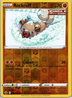 Pokemon TCG Rockruff 86/198 Chilling Reign Rev Holo NM - Image 1