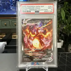 2022 POKEMON SWSH BLACK STAR PROMO #261 FULL ART/CHARIZARD VMAX PSA 9 - Image 1