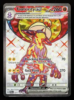Toxtricity ex 227/182 Full Art Paradox Rift Pokemon Card - Image 1