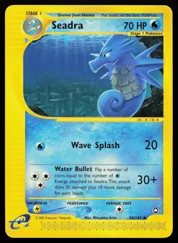 Seadra 58/147 Uncommon Aquapolis Pokemon Card - Image 1