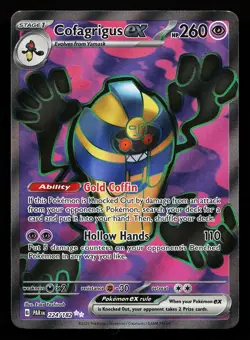 Cofagrigus ex 224/182 Ultra Rare Paradox Rift Pokemon Card - Image 1