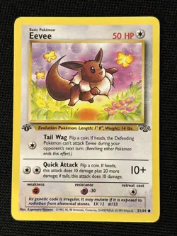 Pokemon Eevee 51/64 (1st Edition) *Near Mint* Jungle ‘Never Played Card’ - Image 1