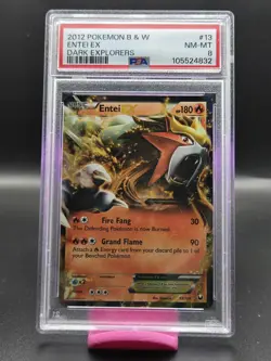 Pokemon Entei EX 13/108 Dark Explorers PSA 8 - Image 1