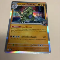 Pokemon TCG Team Rocket’s Tyranitar 096/182 Destined Rivals Stamped Promo NM - Image 1