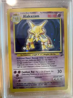 2000 Pokemon Game Alakazam Holo Base Two - Image 3