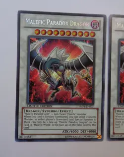 Playset: 3x Malefic Paradox Dragon YMP1-EN007 (Secret Rare, Limited, Light Play) - Image 3
