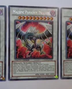 Playset: 3x Malefic Paradox Dragon YMP1-EN007 (Secret Rare, Limited, Light Play) - Image 4