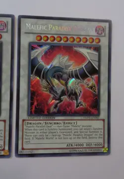 Playset: 3x Malefic Paradox Dragon YMP1-EN007 (Secret Rare, Limited, Light Play) - Image 5