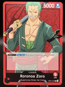 Roronoa Zoro OP01-001 Leader One Piece TCG Romance Dawn English - Image 1