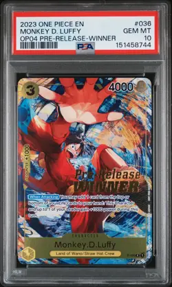 2023 ONE PIECE PROMOS #036 MONKEY D. LUFFY PSA 10 - Image 1