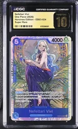 One Piece GRADED Nefeltari Vivi EB03 Heroines SR PRISTINE 10 CGC ENGLISH - Image 1