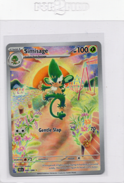 Pokemon TCG Simisage 090/086 Black Bolt Illustration Rare Card - Near Mint - Image 1