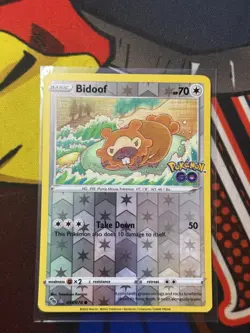 Bidoof 059/078 Peelable Ditto Reverse Holo Pokemon GO Stamp Pokemon TCG Card NM - Image 1