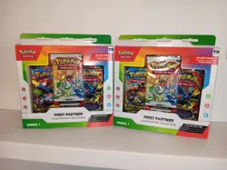 Lot Of 2 Pokemon First Partner Illustration Collection Series 1 w/ Promo Cards - Image 1