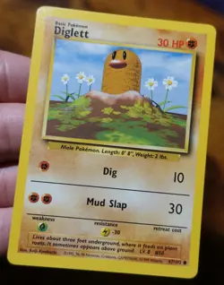 Diglett 47/102 Sideways Fighting Symbol Error Base Set Misprint Pokemon Card LP - Image 3