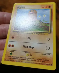 Diglett 47/102 Sideways Fighting Symbol Error Base Set Misprint Pokemon Card LP - Image 4