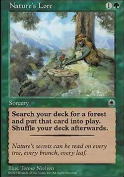 Heavy Play, English MTG Regular Nature's Lore Portal Magic the Gathering - Image 1