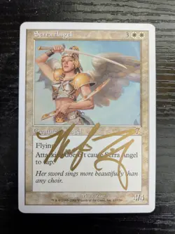 MTG SEVENTH EDITION Serra Angel SIGNED IN GOLD BY MARK ZUG - Image 1