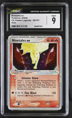 CGC 9 MINT Ninetales ex 2004 EX Hidden Legends 96/101 Holo Pokemon Card - Image 1