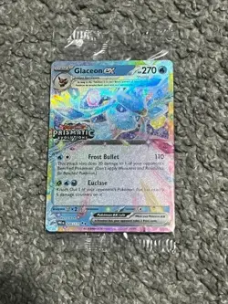 Glaceon EX Prismatic Evolutions Stamped Promo Card 026/131 Surprise Box Sealed - Image 1
