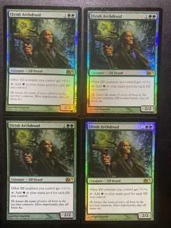 MTG Elvish Archdruid x4 Foil M13 Core Set Playset LP Magic The Gathering - Image 1