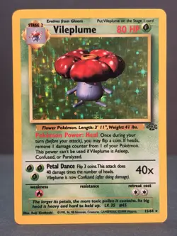 Vileplume 15/64 Unlimited Holo Rare - Pokemon Jungle Set MP - Image 1