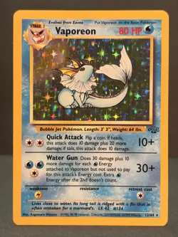 Vaporeon 12/64 Unlimited Holo Rare - Pokemon Jungle Set LP - Image 1
