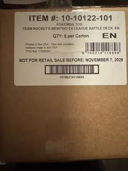 Pokemon Team Rocket's Mewtwo ex League BATTLE DECK DISPLAY CASE Sealed 6 Box - Image 1
