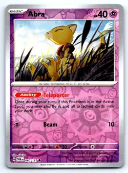 Pokemon Abra SV06: Twilight Masquerade TWM Reverse Holo 080/167 NM Common Kariya - Image 1