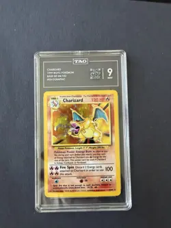 Pokemon Charizard Base Set Unlimited Holo Rare #4 TAG 9 Mint RANKED 13th Overall - Image 4