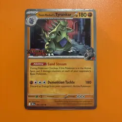 Team Rocket's Tyranitar 096/182 Pokemon Destined Rivals Stamped Prerelease Holo - Image 1