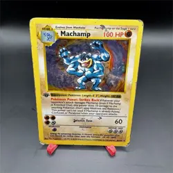 Machamp 1st Edition SHADOWLESS Holo Rare Deck Exclusives 008/102 100 HP Pokemon - Image 1