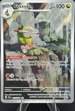 Pokemon Fraxure 077/064 Sv: Shrouded Fable Illustration Rare Holo - Image 1